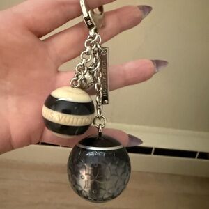 Louis Vuitton Black and Cream Dual Sphere Bag Charm